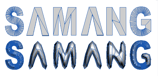 3D text created with automated tools is hard to edit, has unnecessary detail, and does not subdivide well.