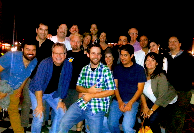 The CheckMate Advisory Board and some of the TurboSquid staff gather for a New Orleans dinner, 2013.
