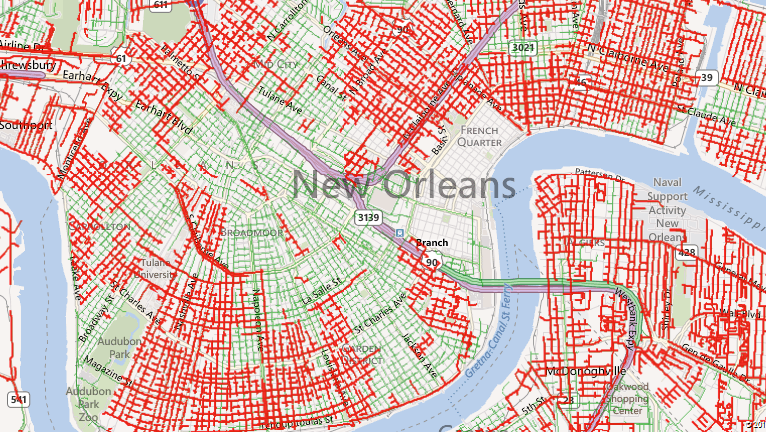 New Orleans power map