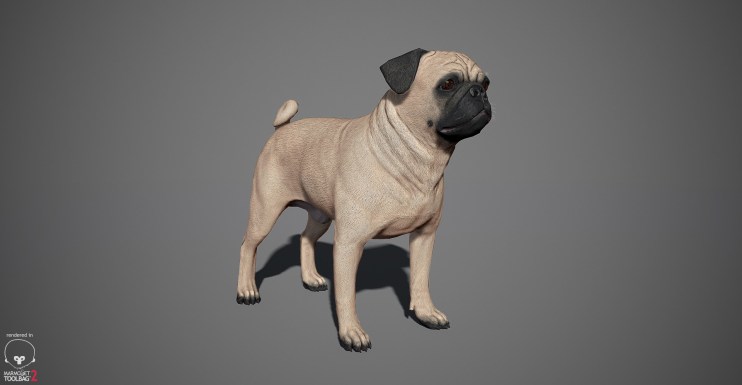 Pug 3D model by lashkoalex