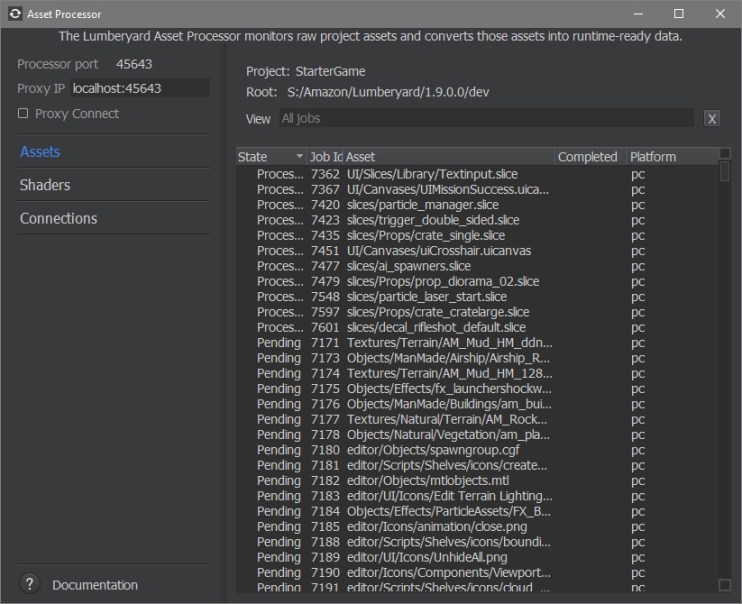 Lumberyard Asset Processor