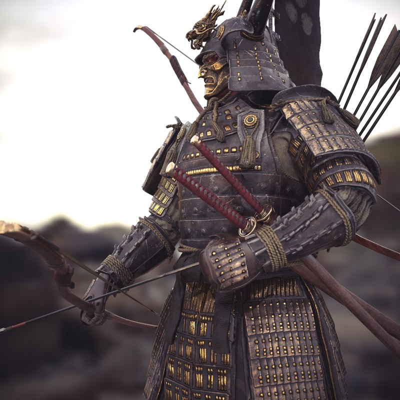 michael weisheim woolfy's Samurai Rigged 3D Character Unity 3D model 