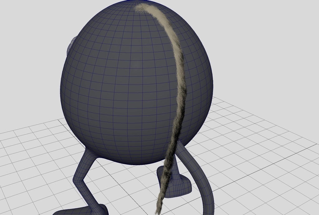 A single string in the Maya viewport.