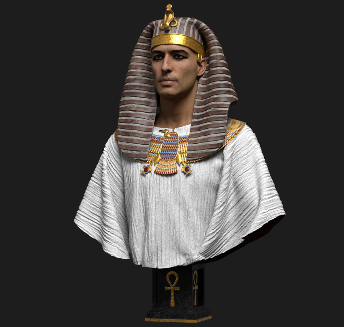 A 3D pharaoh created by 3D artist Deniz Ozemre