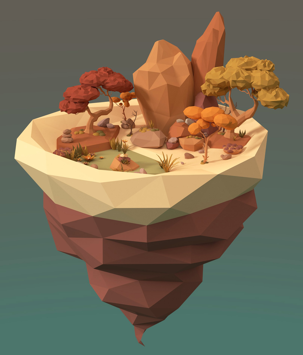 Our favorite 3D model from the collection of Wivoca: a 3D autumn island.