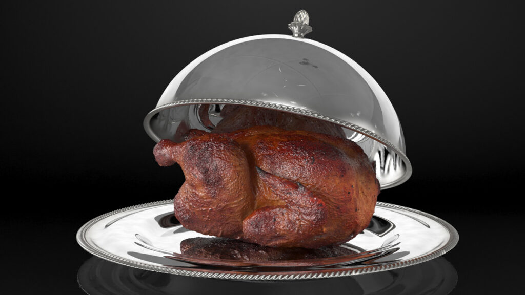 Render of a 3D turkey by 3d_molier International.