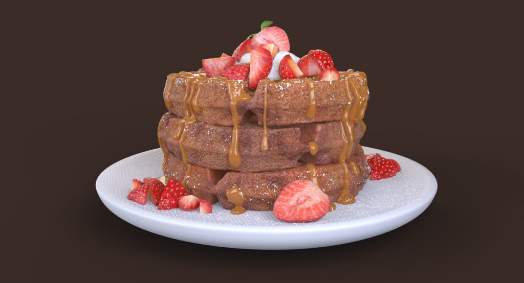 Our favorite 3D model from the collection of Dannan: a 3D waffle.