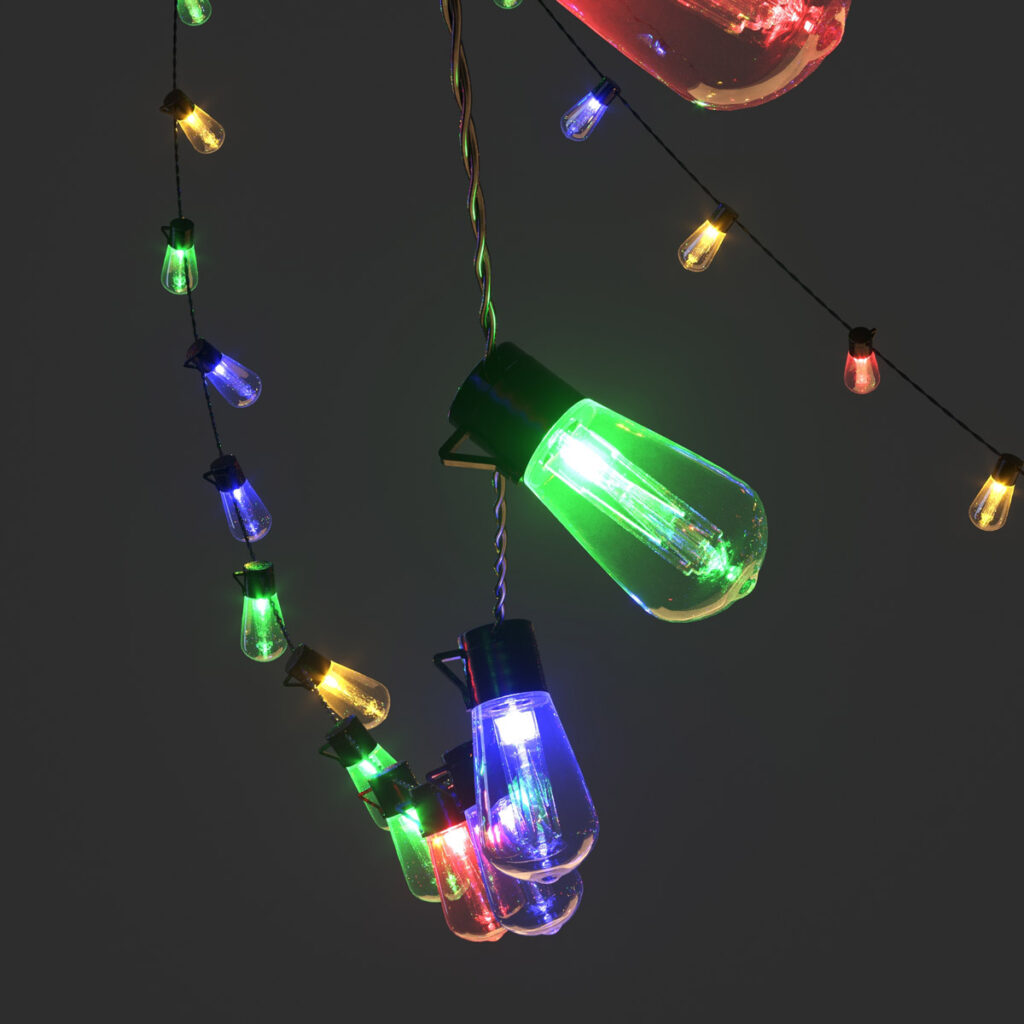 A 3D Christmas light set by Slavku.