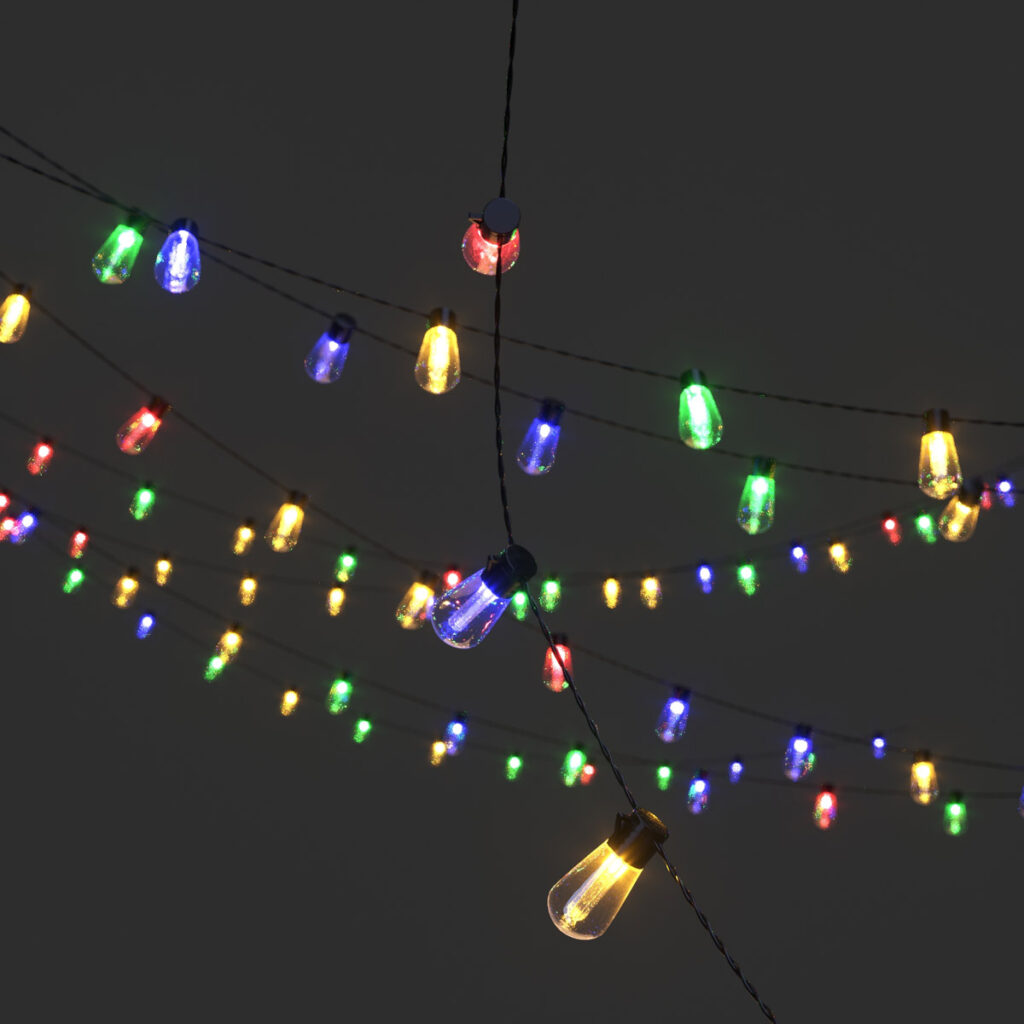 A 3D Christmas light set by Slavku.