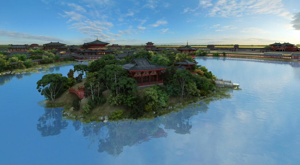 A 3D landscape of Chinese architecture by Hisstory.